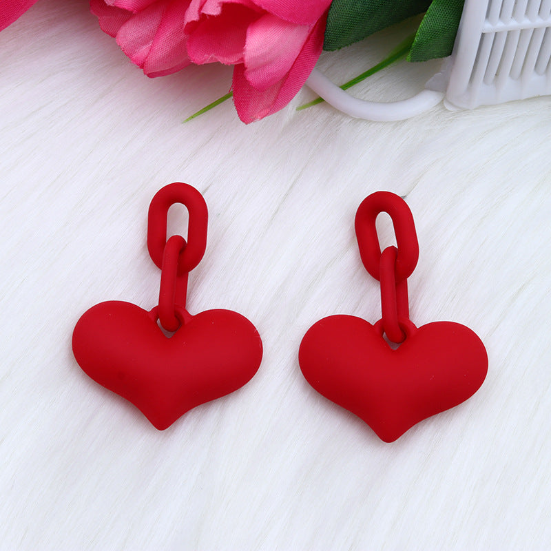 Wholesale Valentine's Day Love Spray Painted Acrylic Earrings